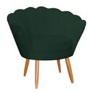 Poltrona Decorativa para Sala de Estar Petala Suede Verde - Montanaris Decor