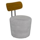 Poltrona Decorativa para Sala de Estar Redonda 53cm Le Moon M22 Veludo Cinza - Mpozenato Poltrona Decorativa para Sala de Estar Redonda 53cm Le Moon M22 Veludo Cinza - Mpozenato