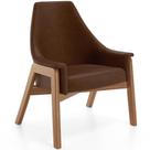 Poltrona Decorativa Para Sala de Estar Sakura L02 material sintético Marrom - Lyam Decor