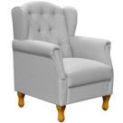 Poltrona Decorativa Para Sala de Estar Yara P02 Linho Cinza - Lyam Decor