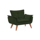 Poltrona Decorativa Para Sala e Quarto Suede Verde