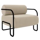 Poltrona Decorativa para Sala Industrial Kira K04 Veludo Bege - Mpozenato Poltrona Decorativa para Sala Industrial Kira K04 Veludo Bege - Mpozenato