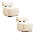 Poltrona Decorativa para Sala Kit 2 Helora Bouclê E03 - D'Rossi