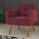 Poltrona Decorativa para Sala Lages Veludo Vinho Poltrona Decorativa para Sala Lages Veludo Vinho