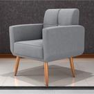 Poltrona Decorativa para Sala Lilian Boucle Cinza