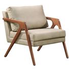 Poltrona Decorativa para Sala Mona Luxo Linho Bege ANF Store