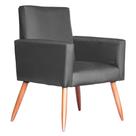 Poltrona Decorativa Para Sala Nina Pés Palito Suede Cinza ANF Store