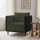 Poltrona Decorativa Para Sala Recepção Consultório Aviv Luxo material sintético e Linho
