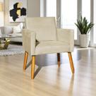 Poltrona Decorativa Para Sala Recepção Consultório Escritório Cadeira Nina Tecido Suede Pé Palito