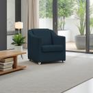 Poltrona Decorativa Para Sala Recepção Manicure Barbearia Salão de Beleza Cadeira Reforçada Mila Tecido Suede Pés Cromado