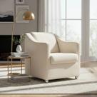 Poltrona Decorativa Para Sala Recepção Manicure Barbearia Salão de Beleza Cadeira Reforçada Mila Tecido Suede Pés Cromado
