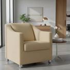 Poltrona Decorativa Para Sala Recepção Manicure Barbearia Salão de Beleza Cadeira Reforçada Mila Tecido Suede Pés Cromado