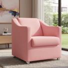 Poltrona Decorativa Para Sala Recepção Manicure Barbearia Salão de Beleza Cadeira Reforçada Mila Tecido Suede Pés Cromado