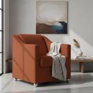Poltrona Decorativa Para Sala Recepção Manicure Barbearia Salão de Beleza Cadeira Reforçada Mila Tecido Suede Pés Cromado