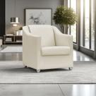 Poltrona Decorativa Para Sala Recepção Manicure Barbearia Salão de Beleza Mila Tecido Material Sintético Pés Cromado