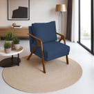 Poltrona Decorativa Para Sala Recepção Manicure Consultório Clínica Cadeira Reforçada Shine Madeira Maciça Tecido Suede