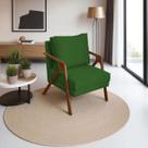 Poltrona Decorativa Para Sala Recepção Manicure Consultório Clínica Cadeira Reforçada Shine Madeira Maciça Tecido Suede