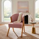 Poltrona Decorativa Para Sala You Bouclé Premium Rosê Braça Amadeirada
