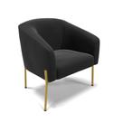 Poltrona Decorativa Pé de Ferro Dourado Stella Suede D03 - D'Rossi