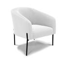 Poltrona Decorativa Pé De Ferro Preto Stella Bouclê D03 - D'rossi Cor Off White Poltrona Decorativa Pé De Ferro Preto Stella Bouclê D03 - D'rossi Cor Off White