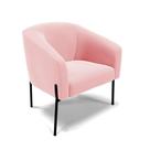 Poltrona Decorativa Pé de Ferro Preto Stella Suede Suede Rosa Bebê D03 - D'Rossi