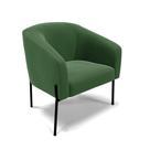 Poltrona Decorativa Pé de Ferro Preto Stella Suede Suede Verde D03 - D'Rossi