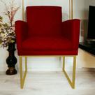 Poltrona Decorativa Pé Ferro Klara Suede Vermelho - Londrilar