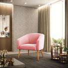 Poltrona Decorativa Pé Palito Castanho kit 2 Stella Suede D03 - D'Rossi