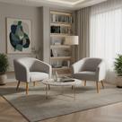 Poltrona Decorativa Pé Palito Castanho kit 2 Stella Veludo D03 - D'Rossi