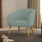 Poltrona Decorativa Pé Palito Castanho Stella Cotelê Ext/Veludo Menta D03 - D'Rossi