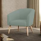 Poltrona Decorativa Pé Palito Natural Stella Cotelê Ext/Veludo Menta D03 - D'Rossi