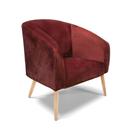 Poltrona Decorativa Pé Palito Natural Stella Veludo Text Marsala D03 - D'rossi Poltrona Decorativa Pé Palito Natural Stella Veludo Text Marsala D03 - D'rossi