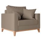 Poltrona Decorativa Pes e Base em Madeira Beny Suede Capuccino Poltrona Decorativa Pes e Base em Madeira Beny Suede Capuccino