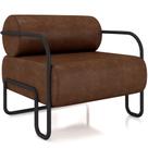Poltrona Decorativa Pés Industrial Moscou K01 material sintético Marrom - Lyam Decor Poltrona Decorativa Pés Industrial Moscou K01 material sintético Marrom - Lyam Decor