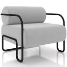 Poltrona Decorativa Pés Industrial Moscou K01 Veludo Cinza - Lyam Decor