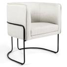 Poltrona Decorativa Pés Metal Betina A-48 Linho Flocos - Domi
