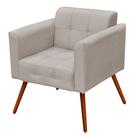 Poltrona Decorativa Pés Palito Ana Suede Bege - Condor Decor