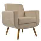 Poltrona Decorativa Pés Palito Cristal Suede Bege - DS Estofados