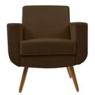 Poltrona Decorativa Pés Palito Cristal Suede Marrom - DS Estofados
