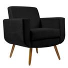 Poltrona Decorativa Pés Palito Cristal Suede Preto - DS Estofados