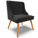 Poltrona Decorativa Pés Palito de Madeira Firenze Veludo Preto/Natural G19 - Gran Belo Poltrona Decorativa Pés Palito de Madeira Firenze Veludo Preto/Natural G19 - Gran Belo