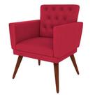 Poltrona Decorativa Pés Palito Nina Encosto Estilo Capitonê Vermelho - Grupo Versartile
