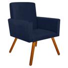 Poltrona Decorativa Pés Palito Nina Suede Azul Marinho - SA Móveis