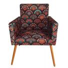 Poltrona Decorativa Pés Palito Nina Suede Mandala Preto - DS Móveis
