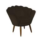 Poltrona Decorativa Pétala belo tok - Suede Marrom