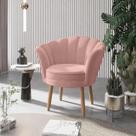 Poltrona Decorativa Pétala Luxo Veludo Rosa Pés Palito - Visan Estofados Poltrona Decorativa Pétala Luxo Veludo Rosa Pés Palito - Visan Estofados