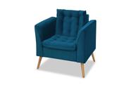 Poltrona + Decorativa Phoenix Azul Lux REC ESTOFADOS Poltrona + Decorativa Phoenix Azul Lux REC ESTOFADOS