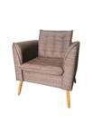 Poltrona + Decorativa Phoenix Linho Marrom Frape REC ESTOFADOS Poltrona + Decorativa Phoenix Linho Marrom Frape REC ESTOFADOS