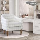 Poltrona Decorativa Quarto Herval Liz, Linho Xadrez