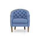 Poltrona Decorativa Quarto Herval Luna, Linho Azul